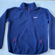 Vineyard Vines Blue Sherpa Fleece 1/2 Zip Pullover Jacket Size XS EUC