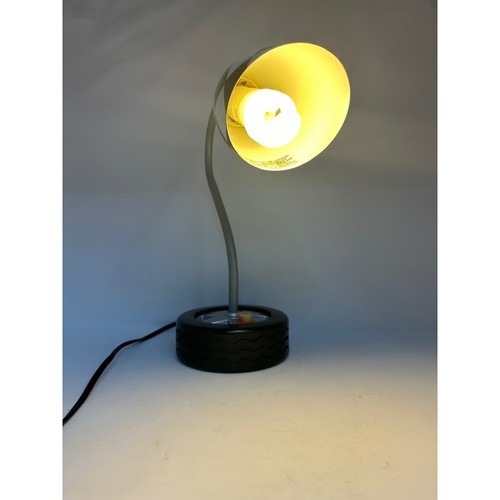 LTS Race Car Tire Desk Lamp Checkered Flag Shade Flexible Gooseneck Model 11966
