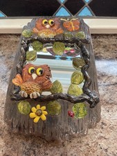 Vintage 1980 Owl Mirror Wall Hanging Plaster ...