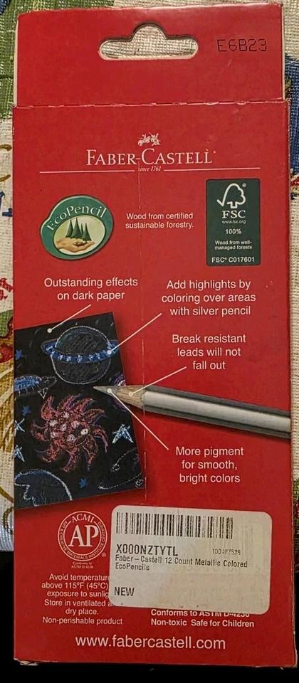 Juego de 12 lápices ecológicos metálicos Faber-Castell, más pigmento para colores suaves, nuevos en caja Foto 2 de 2