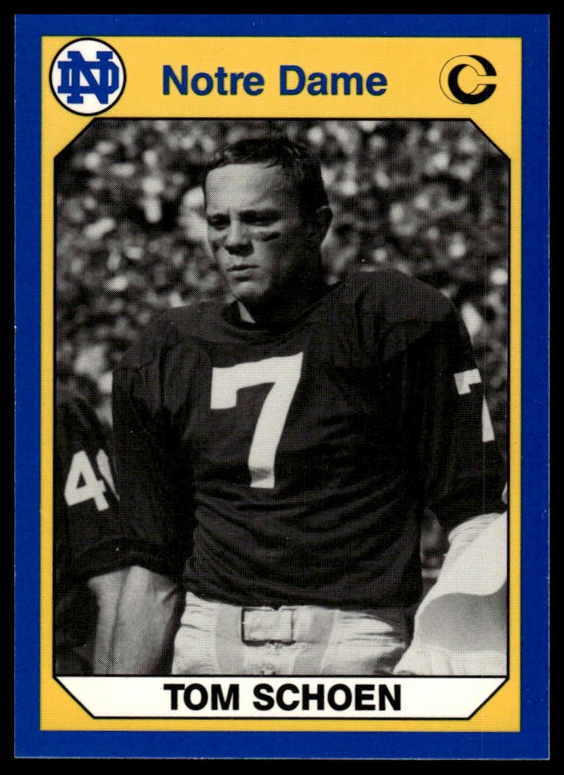 1990 Collegiate Collection Notre Dame #97 Tom Schoen