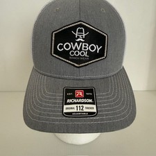 NEW Richardson 112 Trucker Hat Snapback closure Gray/Charcoal Mesh Cowboy Cool