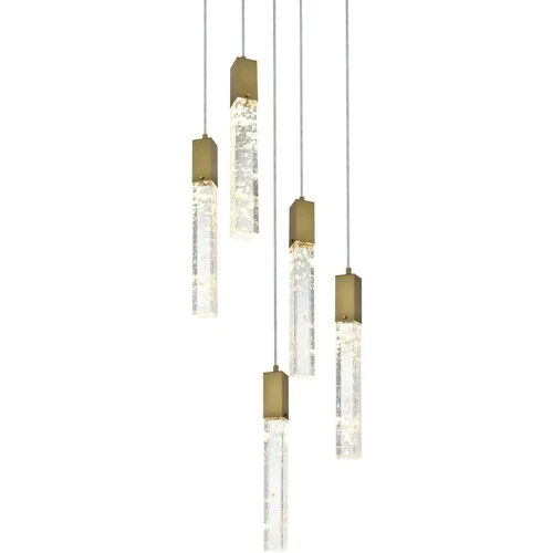 Elegant Lighting 2088D16SG Aurora Pendant Satin Gold - Picture 3 of 9