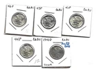 LOT OF 5 CH BU  MERCURY DIMES