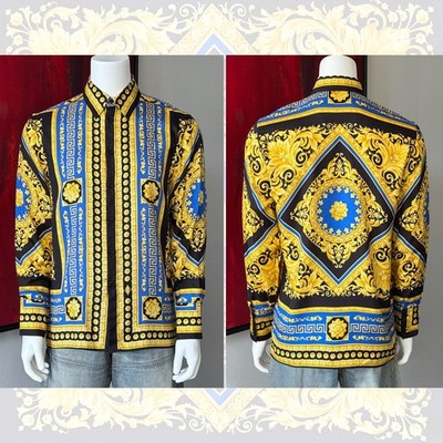 GIANNI VERSACE shirt silk Baroque, Neo Classical Game print size