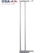 Extension Kit Pressure Mount Safety Gate 2 Pack 2.8inch Extensions Steel Silver