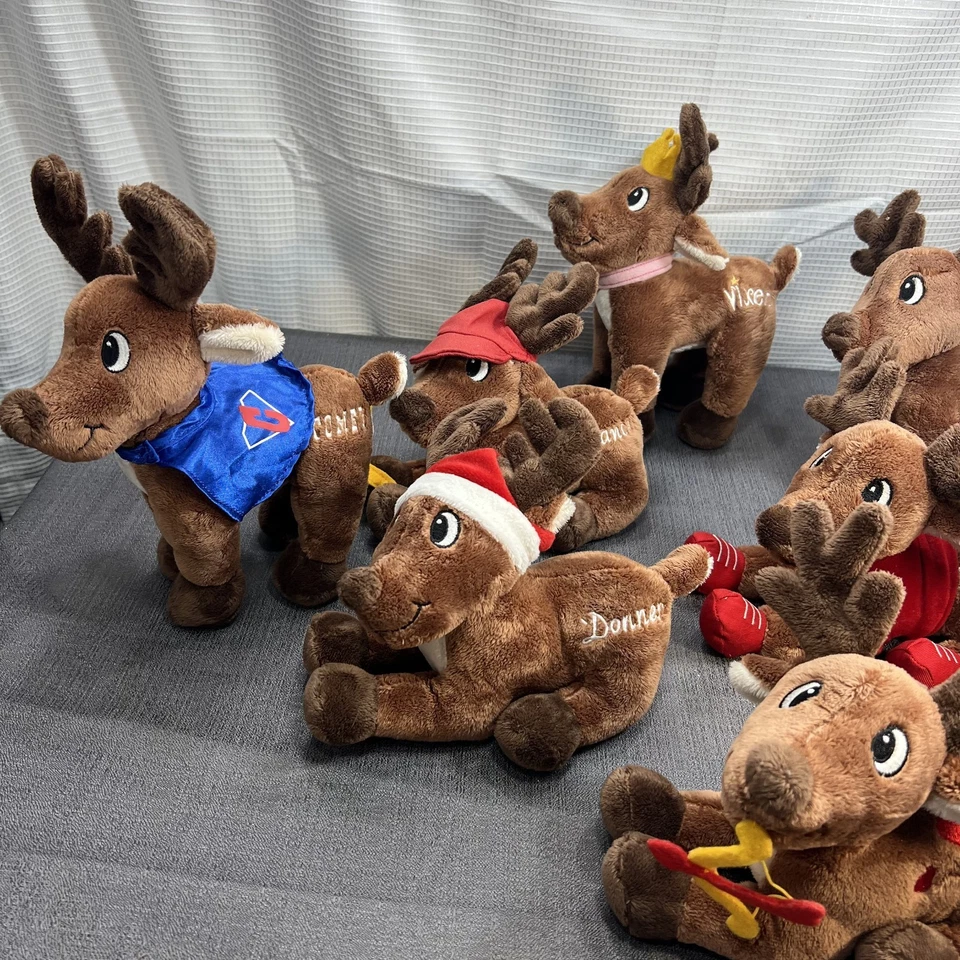 Santa's Reindeers 8” Plush Dan Dee Complete Set of 8 Christmas CVS 2009 - Image 3 of 4