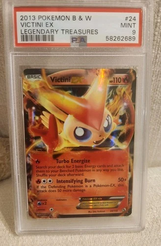Pokémon Victini EX Ultra Rare Holo Legendary Treasures 24/113 PSA 9 110HP Basic