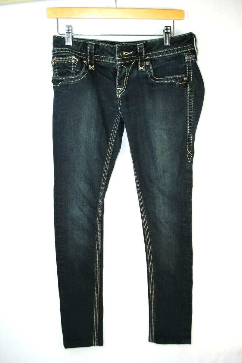 Rock Revival Size 27 x 28 Jacklyn Straight Super Skinny Jeans Pockets Stretch