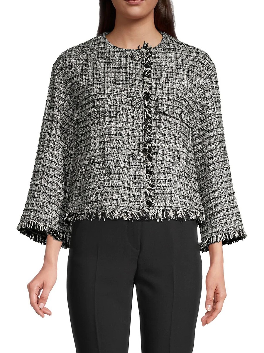 Weekend Max Mara Tweed Bosco Black/white Jacket 42, M NWT