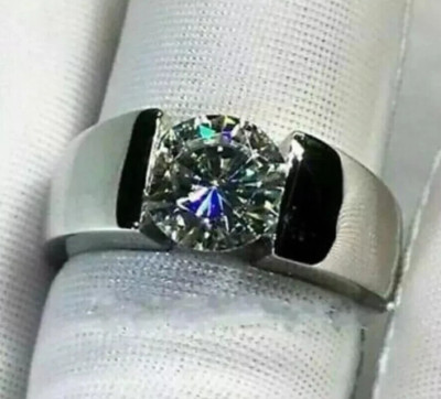 2.00Ct Round Cut Lab Grown Diamond Chennal- Set Solitaitre Ring 14k White Gold