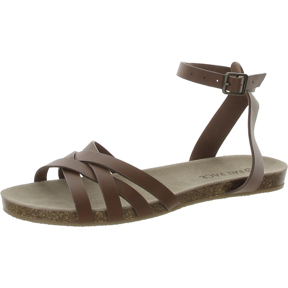 Толстолицые женские босоножки Beth с кожаным ремешком на щиколотке на плоской подошве BHFO 3080