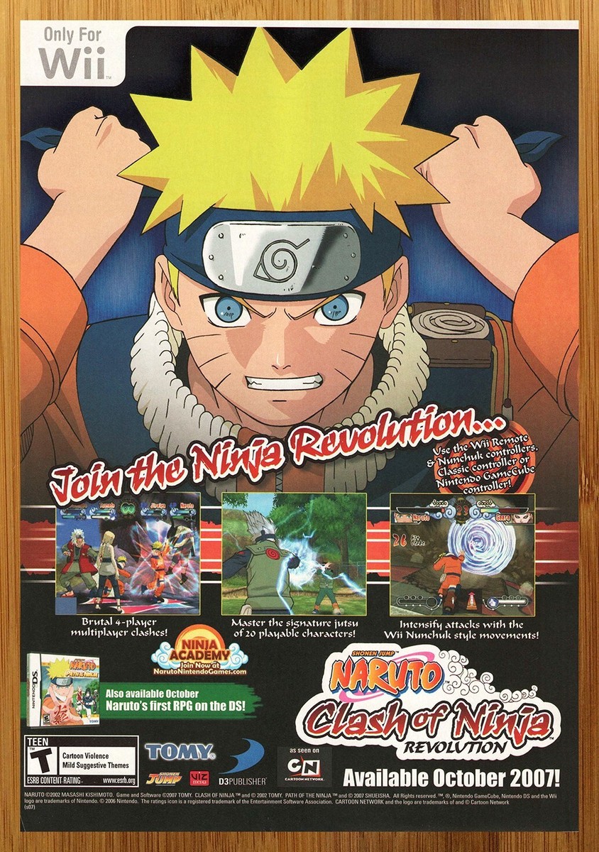 2007 Naruto: Clash of Ninja Revolution Wii Print Ad/Poster