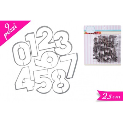 Set 9 Stampini Per Numeri In Metallo – Dimensioni 6,5x5 Cm, Altezza 2,5 Cm, Per Biscotti E Pasta - 5