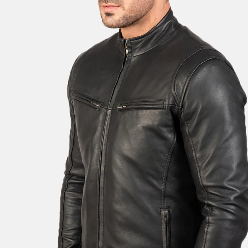 Men's Custom-Fit 100% Genuine Leather Biker Jacket