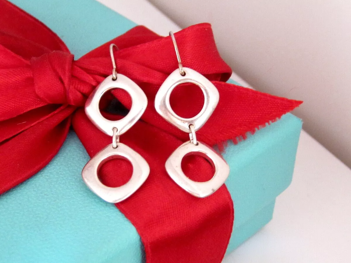 Tiffany double drop earrings outlet