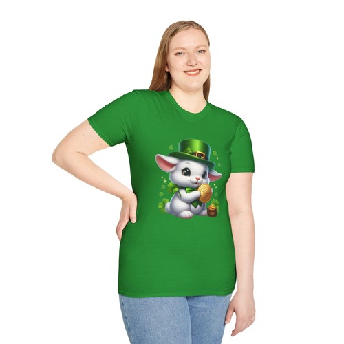 Lucky Bunny St. Patrick's Day T-Shirt, Cute Rabbit Tee, Unisex Holiday Shirt, - Picture 6 of 29