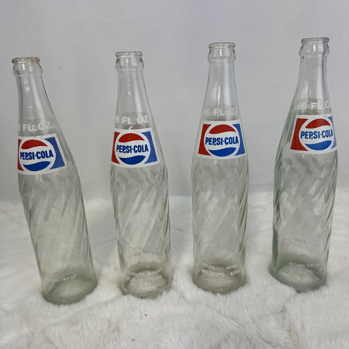 Case Of Vintage 1990s Pepsi Cola Glass Spiral Swirl Soda