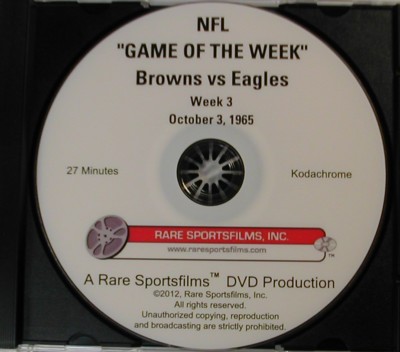 1965 NFL ''Game Of The Week'' on DVD - Browns vs Eagles at Franklin Field, Oct. 3