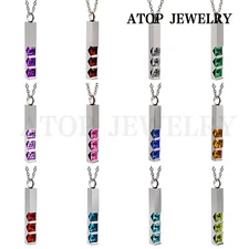 NEW Crystal Urn Necklace For Ashes Cremation Pendant Keepsake Memorial 12 Colors