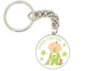 Super Tontonous Baby Green Boy Badge Keychain Gift Idea 37mm Customization