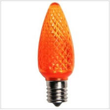 LED C9 LED Light BULB ORANGE Faceted CHRISTMAS Replacement 5 Diode E17 Base NEW