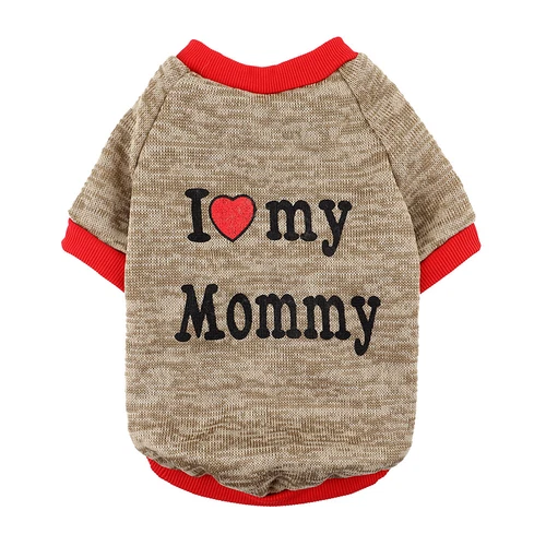 I Love Mummy/Daddy Dog Jumper Chihuahua Clothes Pet Puppy Cat Sweater Purppy UK - Picture 4 of 34