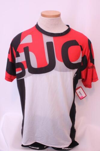 New Sugoi Men's Turbo Tee Jersey Cycling Bike Large Short Sleeve White Black Red - Picture 1 of 2
