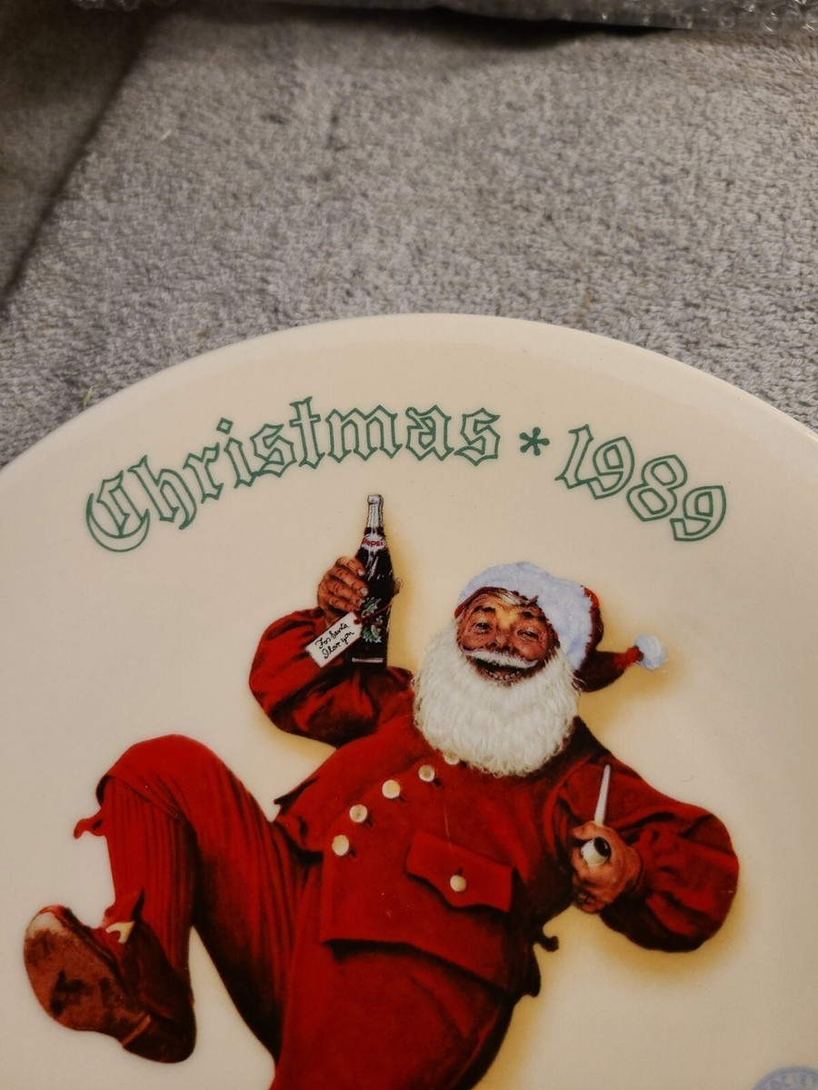 1989 NORMAN ROCKWELL KNOWLES SANTA WITH PEPSI CHRISTMAS 8.5