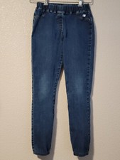 Hanna Andersson Pull On Jeans Girls Size 12 Skinny Ankle Stretch Denim Blue