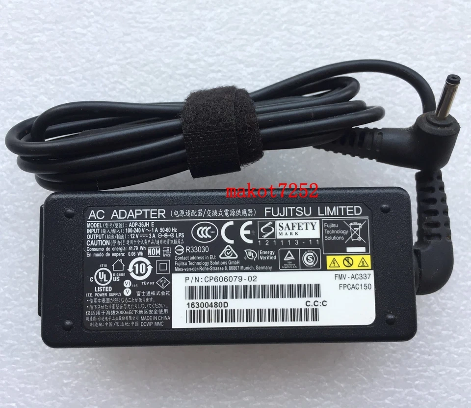 New Original 12V Adapter for Fujitsu Stylistic Q555 Q584 V535 FMV-AC337 Tablet - Image 2 of 4