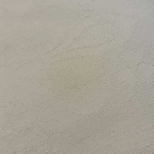 Trefoil embossed Tablecloth Cotton Formal Dining Sunday 64 x 50 in Vtg marks - Picture 10 of 12