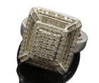 925 Sterling Silver Vintage Genuine Diamonds Cocktail Ring Sz 6.5 Rg13393