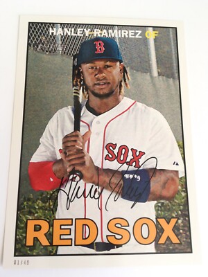 2016 Topps Heritage Jumbo 5x7 Hanley Ramirez Red Sox 45 #'d /49