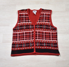 90s Womens Sweater Vest Koret Petites Christmas Holiday Preppy Academia VTG MED