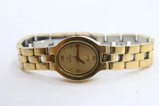 FESTINA Womens 8973 Gold Tone Steel Dress Watch New Battery