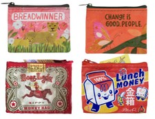 Blue Q Small Bag Coin Purse Pouch 95 Recycled Rice Bags 3"x4" Gift Cards Cash