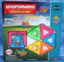 NEW Magformers Neon Color Magnet Set Creator Construction Educational 14 pcs