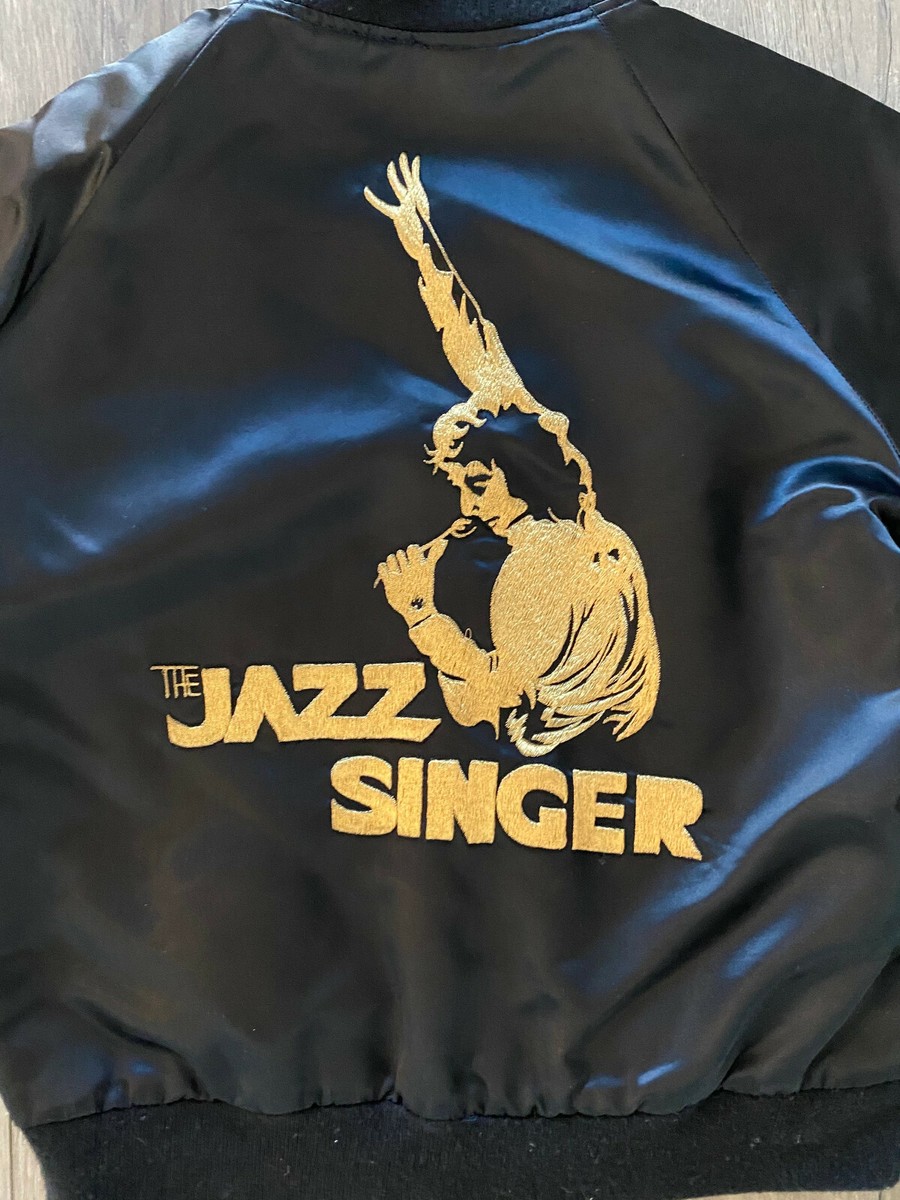 ミュージシャン 2Way Jacket 1980 Neil Diamond Tour Black Embroidered Satin Jacket