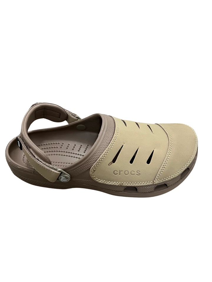 CROCS Bogotá Zuecos Cuero Sin Cordones Amplio Calce Zapatos Correa para el Tobillo Sandalias para Hombres Foto 4 de 4