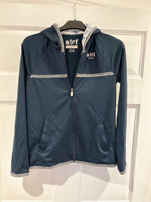 ABERCROMBIE KIDS Sportjacke Mädchen Größe 13/14 blau durchgehender Reißverschluss mit Kapuze