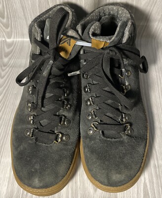 Forsake Lucie Mid Black Suede Leather Sneakers Size 8.5 Women s