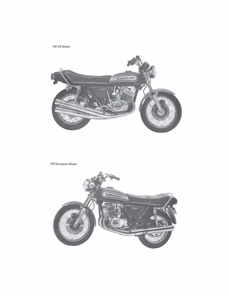 Kawasaki H-Series H1 H2 KH500 Triple Workshop Manual 1972 1973 1974 Book Bound - Image 4 of 4