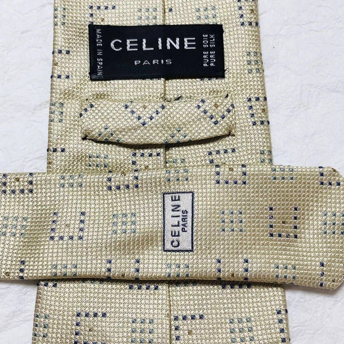CELINE cravatta uomo seta originale usata cravatta abito classico lusso multicolore #66