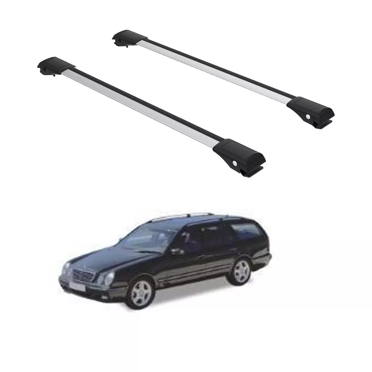 Roof Rack Cross Bars Gray Fits Mercedes E Class W210 S210 Estate