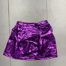 Shein Kids Metallic Shiny Purple Elastic Waist Skirt Girls Size 4Y NEW