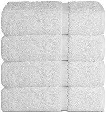 100 Cotton Turkish Bath Towels 4-Piece White