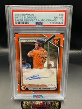 Bryce Eldridge - 2024 Bowman Chrome - Prospect Auto True Orange /25 - PSA 8