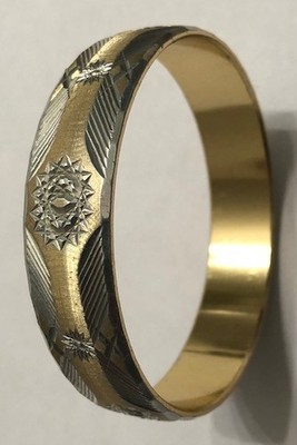 Vintage Armreif Armband geätzt/Dimondschliff Design zweifarbig!