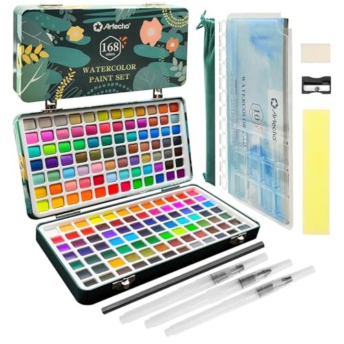 Artecho Watercolour Paint Set 168 Colors in  Assorted sizes , colors 